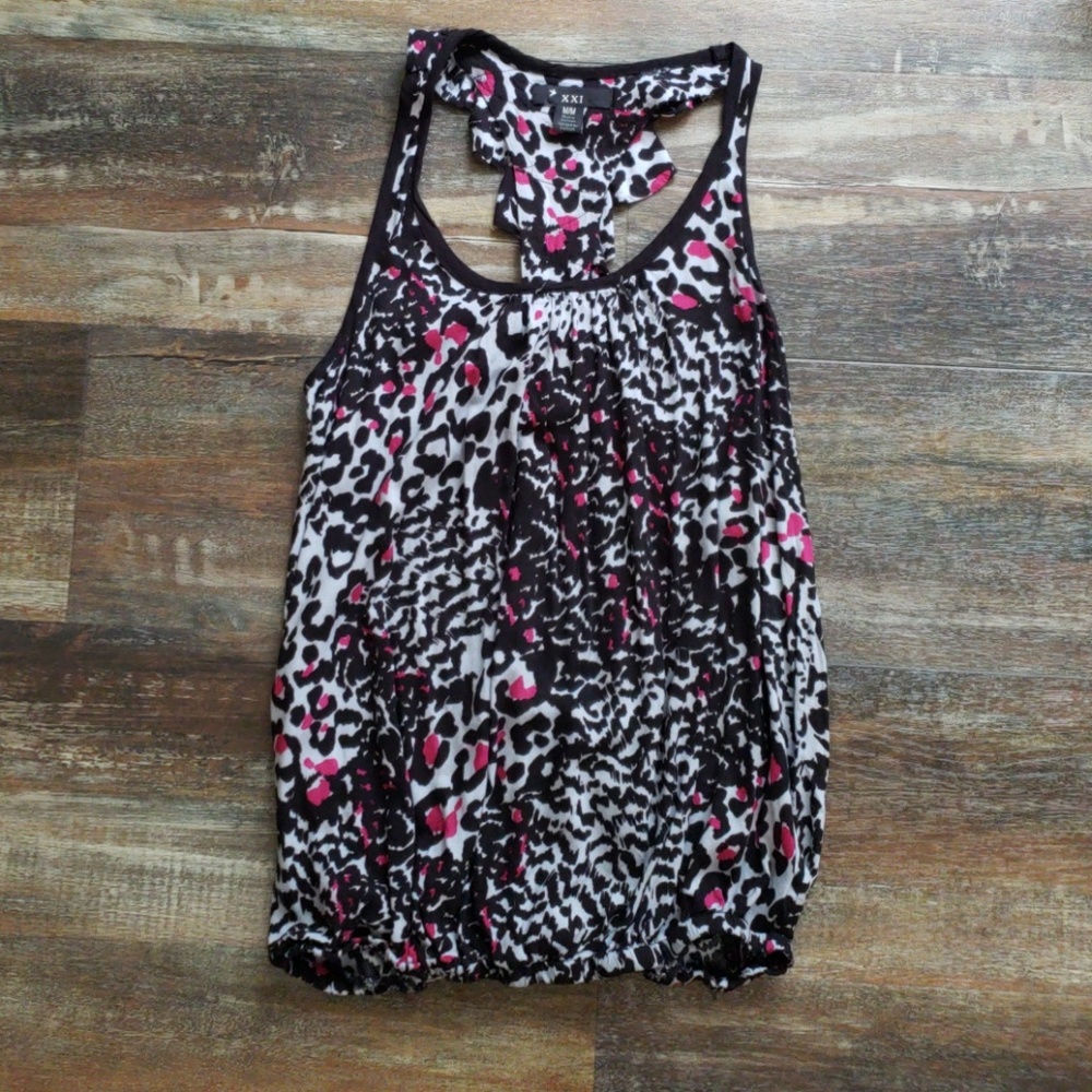 Cheetah print tank to0